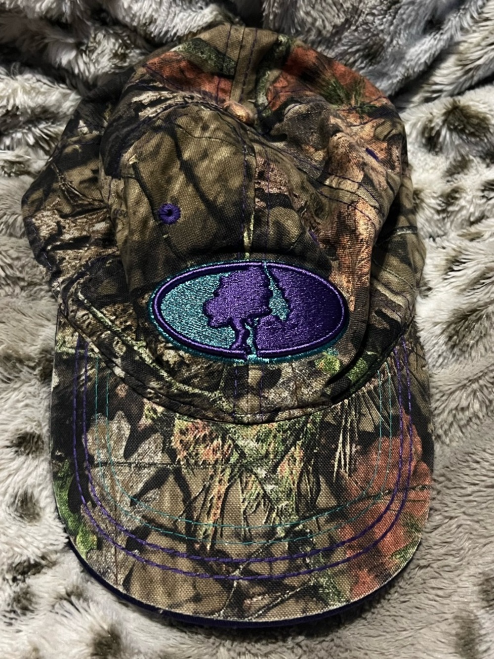Y2K Mossy Oak Camo Baseball Hat Glam Gorpcore SnapBack